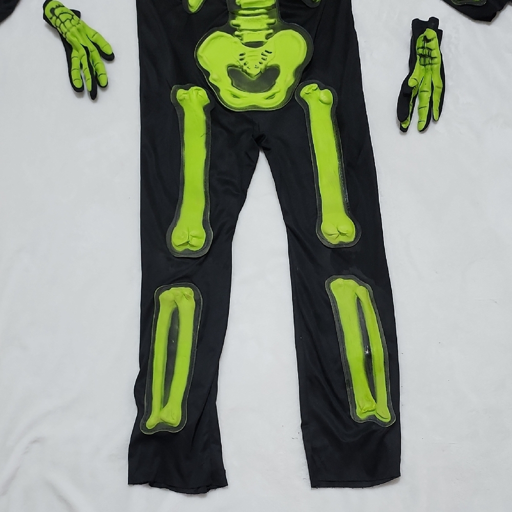 Glow-in-the-Dark Skeleton Kids Costume M 8-10 - Picture 4 of 11
